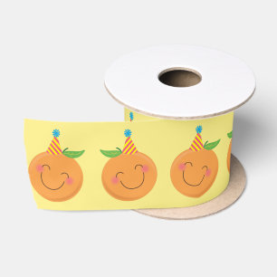 Little Cutie Tangerine Birthday Party Satin Ribbon