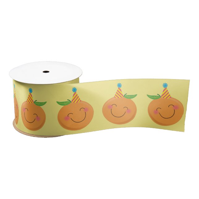 Little Cutie Tangerine Birthday Party Satin Ribbon (Spool)
