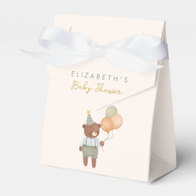 Little Cutie Teddy Bear Baby Shower Favor Box (Front Side)