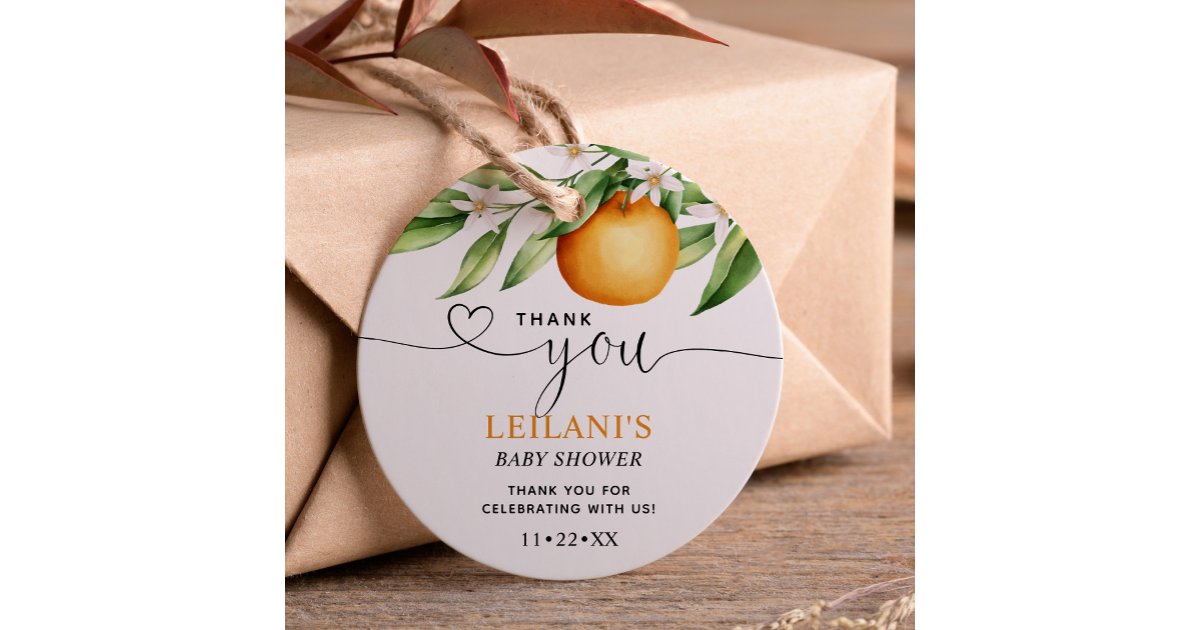 Little Cutie Thank You Baby Shower Gift Tags | Zazzle