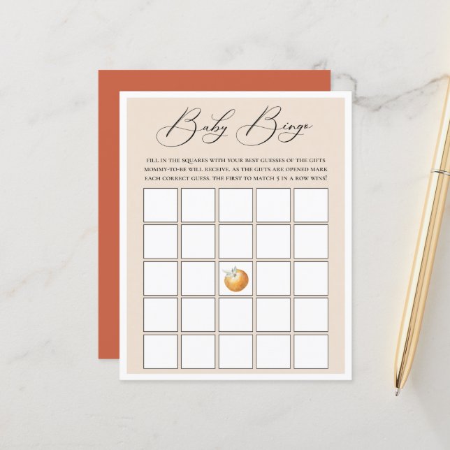 Little Cutie Theme Baby Bingo Game (Front/Back In Situ)