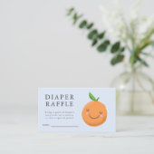 Little Cutie Theme Blue Baby Shower Diaper Raffle Enclosure Card (Standing Front)