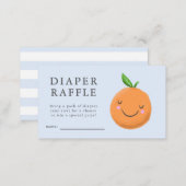 Little Cutie Theme Blue Baby Shower Diaper Raffle Enclosure Card (Front/Back)