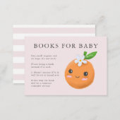 Little Cutie Theme Books for Baby Pink Baby Shower Enclosure Card (Front/Back)