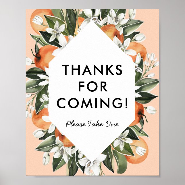 Little Cutie Themed Thank You Favors Sign (Front)