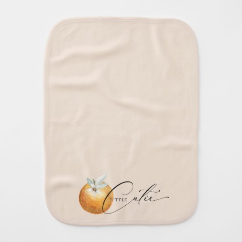 Little Cutie Watercolor Orange Baby Burp Cloth