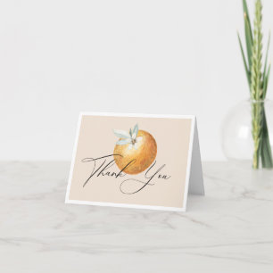 Little Cutie Watercolor Orange Thank You Card