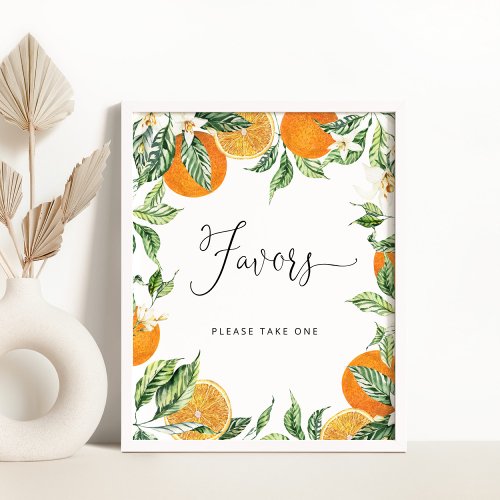 Little cutie watercolor oranges Favors sign