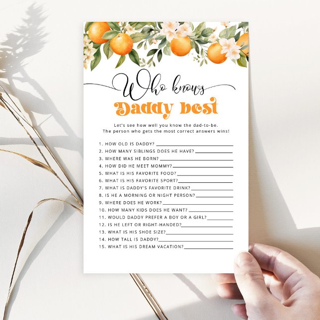 Little cutie Who knows daddy best baby shower game (Creator Uploaded)