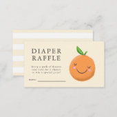 Little Cutie Yellow Baby Shower Diaper Raffle Enclosure Card (Front/Back)