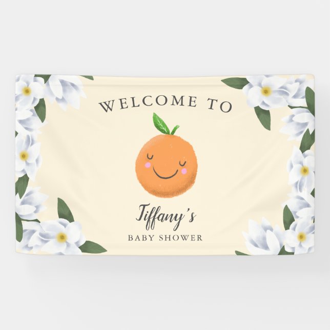 Little Cutie Yellow Clementine Floral Banner (Horizontal)