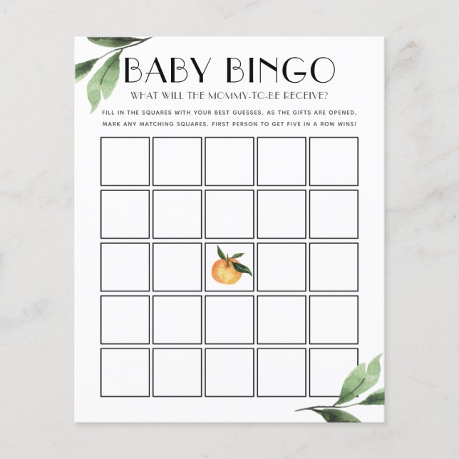 Little Cuties Baby Bingo Game Card (Front)