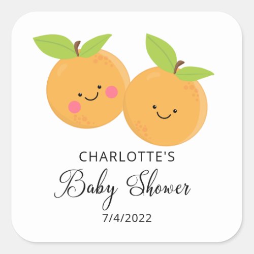 Little Cuties Baby Shower Square Sticker