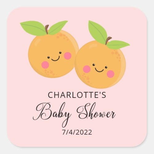 Little Cuties Baby Shower Square Sticker