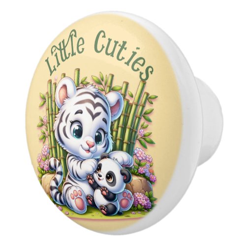 Little Cuties Panda  Tiger  Ceramic Knob