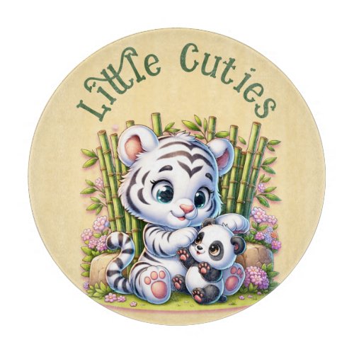 Little Cuties Panda  Tiger  Cutting Board