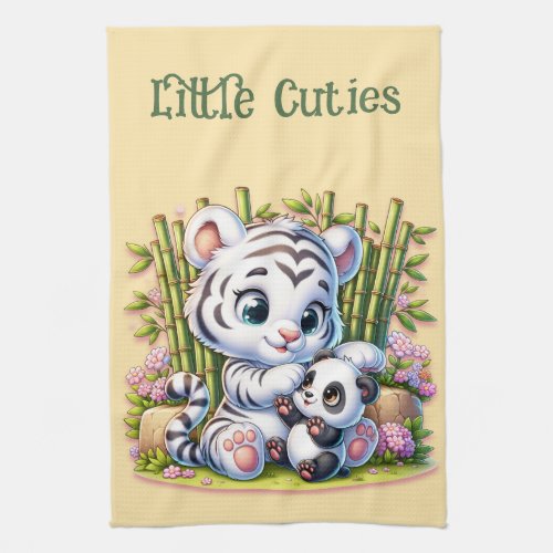 Little Cuties Panda  Tiger  Kitchen Towel