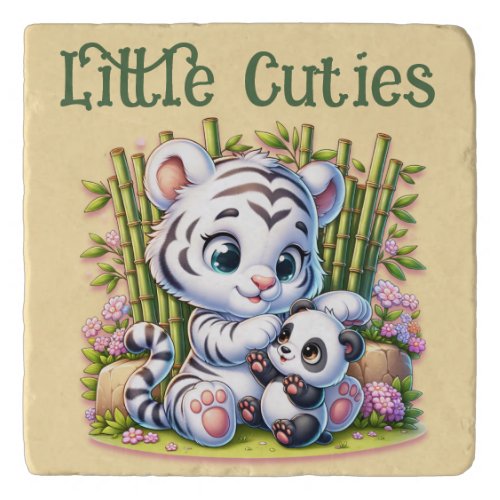 Little Cuties Panda  Tiger  Trivet