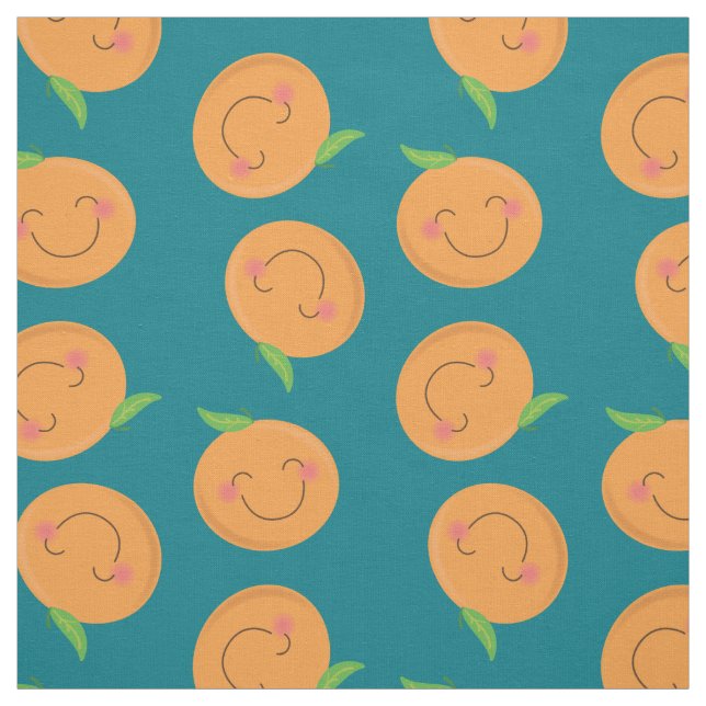 Little Cuties Tangerines Citrus Fruit Fabric (Swatch)