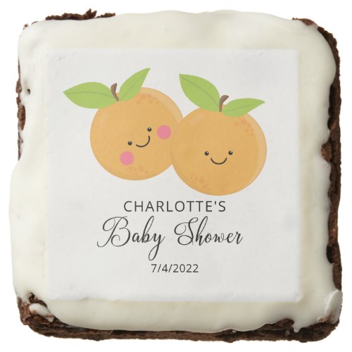 Little Cuties Twins Baby Shower Brownie