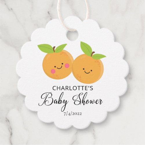 Little Cuties Twins Baby Shower Favor Tags