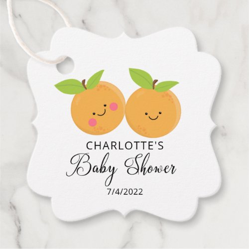 Little Cuties Twins Baby Shower Favor Tags