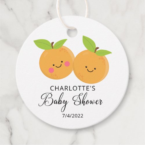 Little Cuties Twins Baby Shower Favor Tags