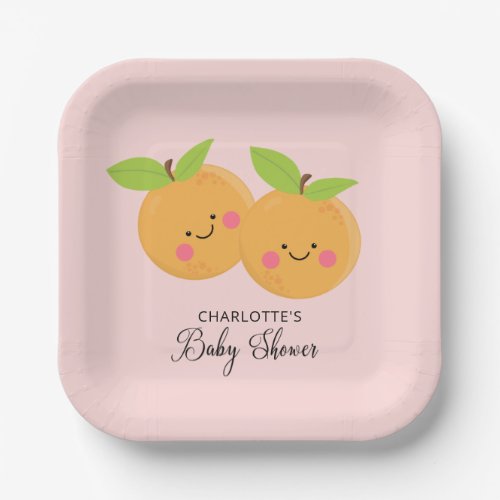 Little Cuties Twins Baby Shower Paper Plates