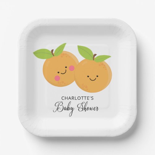 Little Cuties Twins Baby Shower Paper Plates