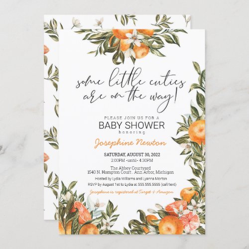 Little Cuties Twins or Multiples Baby Shower Invitation
