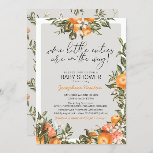 Little Cuties Twins or Multiples Baby Shower Invitation