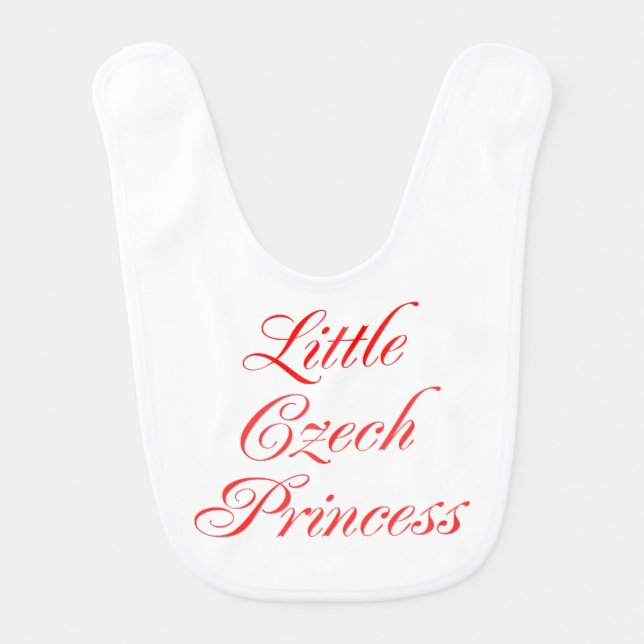 Little Czech Princess Baby Bib (Front)