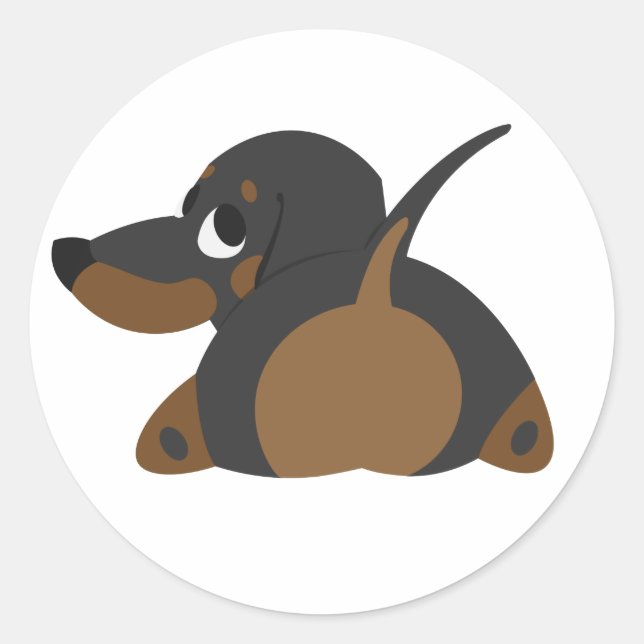 Little Dachshund Classic Round Sticker (Front)