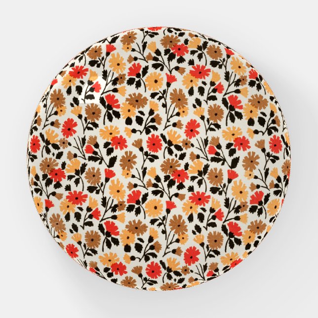Little Dainty Vintage Style Flowers Paperweight (Front)
