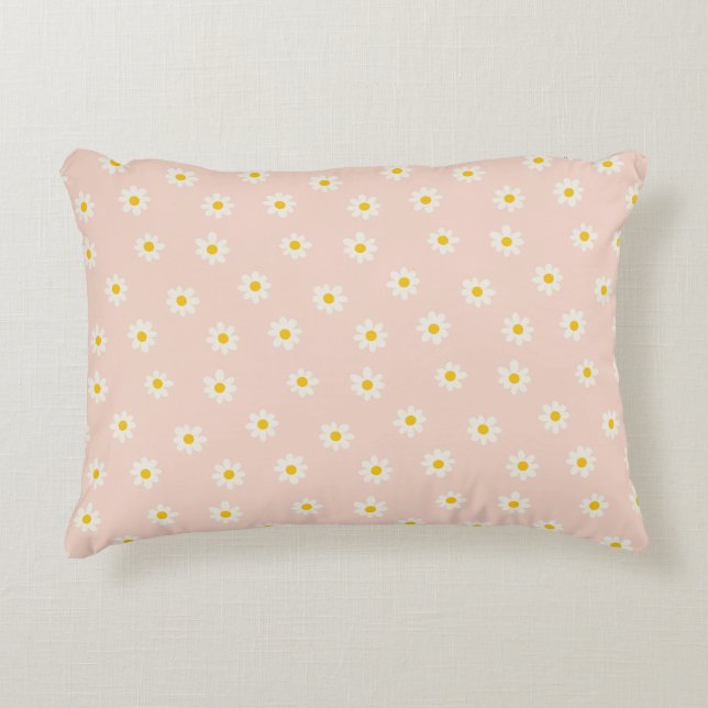 Little Daisies - soft apricot Accent Pillow (Front)