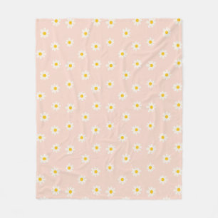 Little Daisies - soft apricot Fleece Blanket