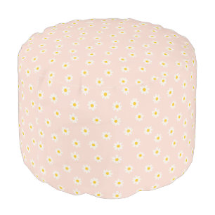 Little Daisies - soft apricot Pouf