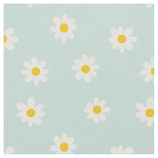 Little Daisies / soft teal  Fabric