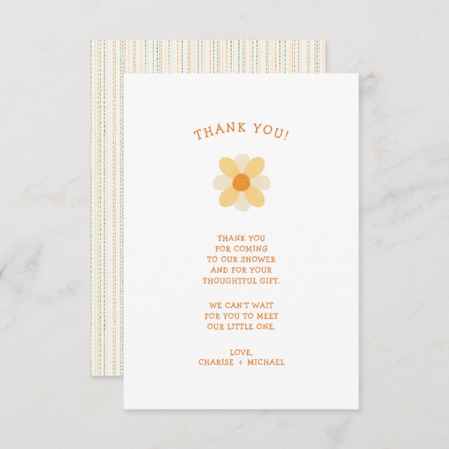 Little Daisy baby shower thank you note (Front/Back)