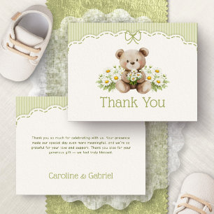 Little Daisy Bear Baby Shower Thank You Card