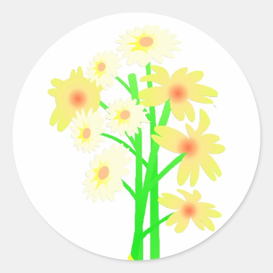 Little Daisy Bouquet Classic Round Sticker