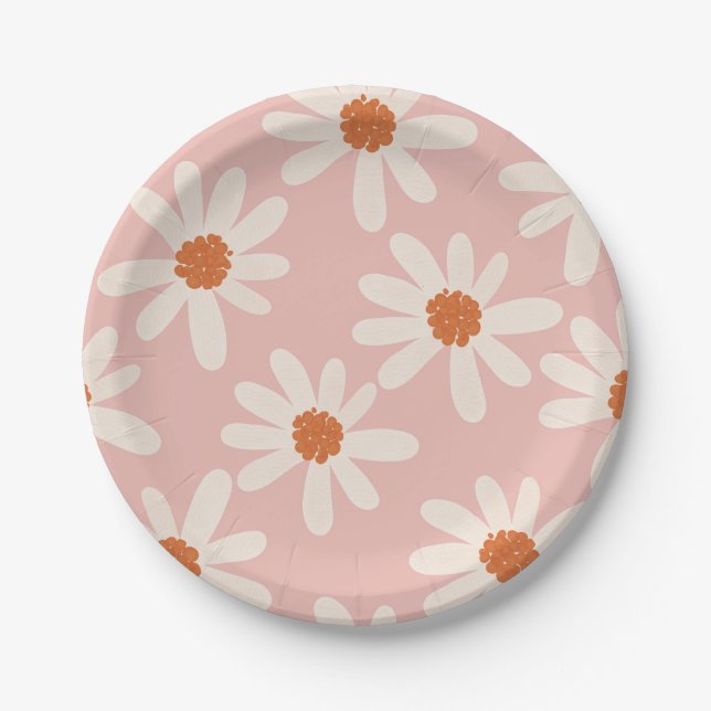 Little Daisy Theme Girl Birthday  Paper Plates (Front)
