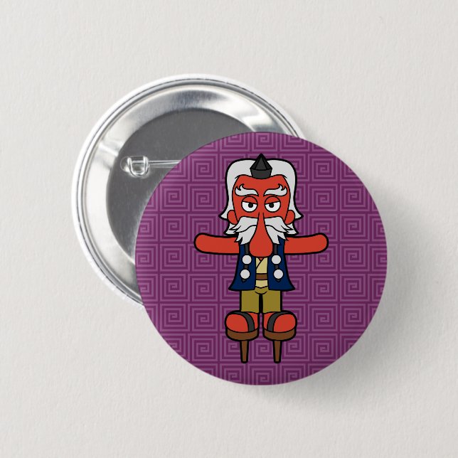 Little Daitengu Yokai Pinback Button (Front & Back)