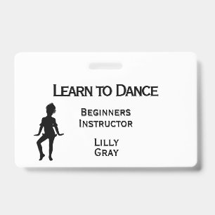 Little Dancer Custom Text 3 Areas Double Side Badge