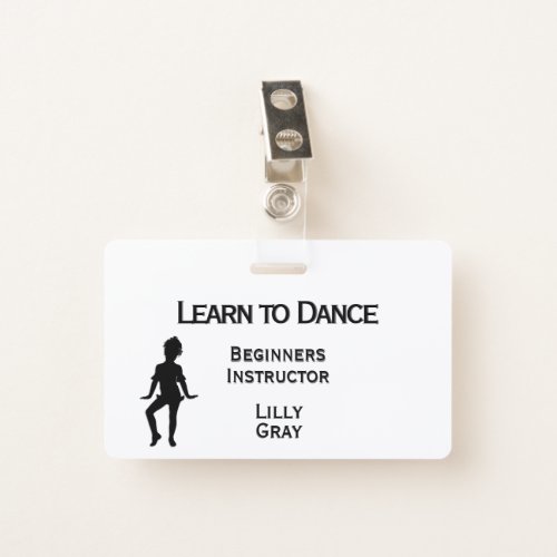 Little Dancer Custom Text 3 Areas Double Side Badge