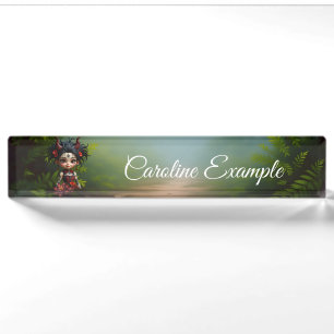 Little Dark Forest Demon –Cute Gothic Fantasy Girl Desk Name Plate