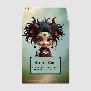 Little Dark Forest Demon –Cute Gothic Fantasy Girl Envelope Mailers