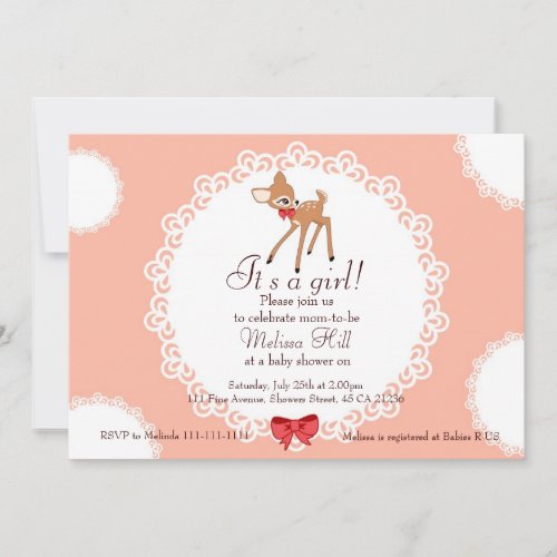 Little Deer Baby Shower Invitation