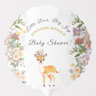 Little deer, Big Joy Pink flower Baby Shower theme Balloon