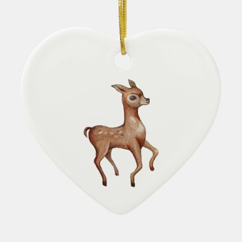 Little Deer Character Ceramic Ornament